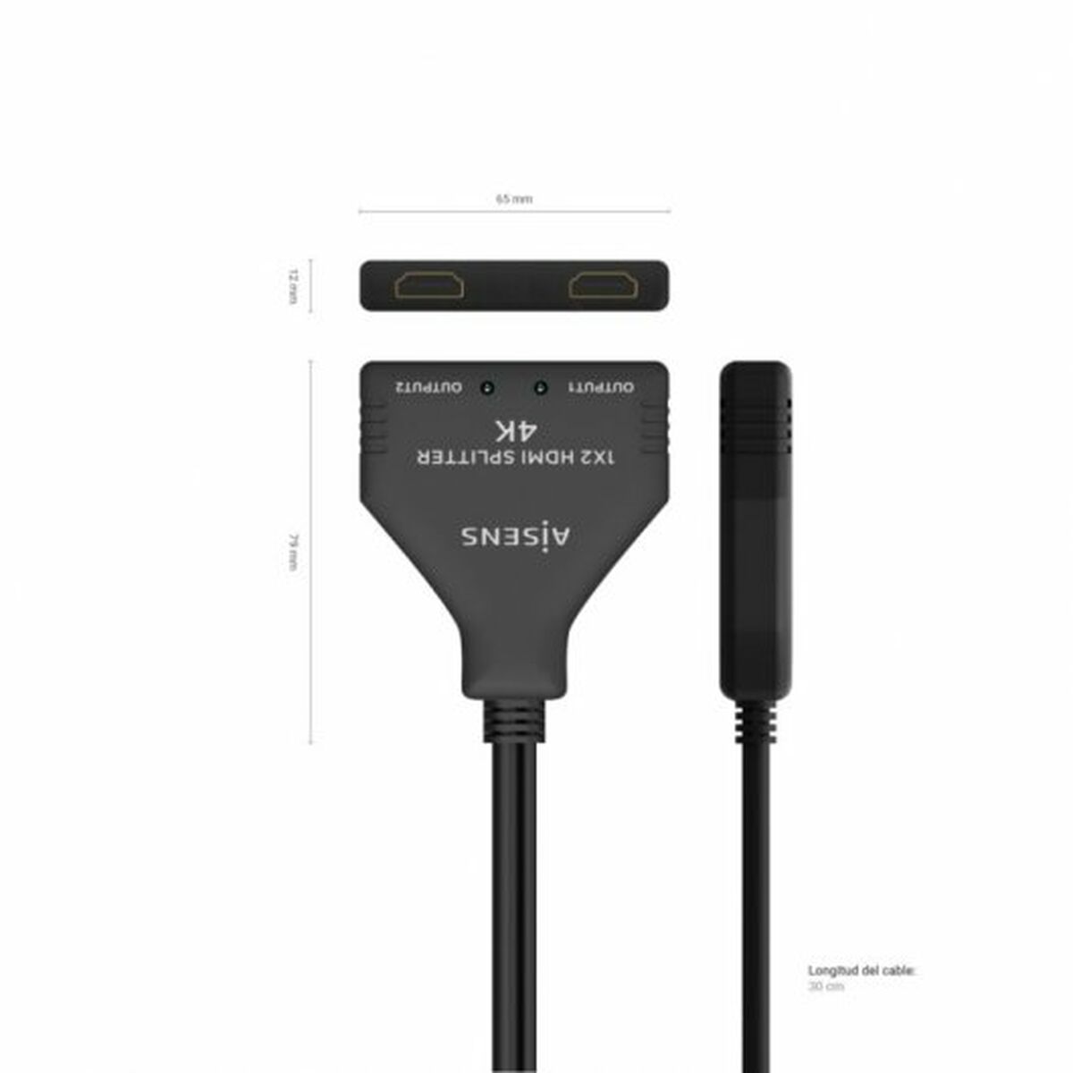 Vooluadapter Aisens A123-0654 HDMI HDCP HDMI x 2